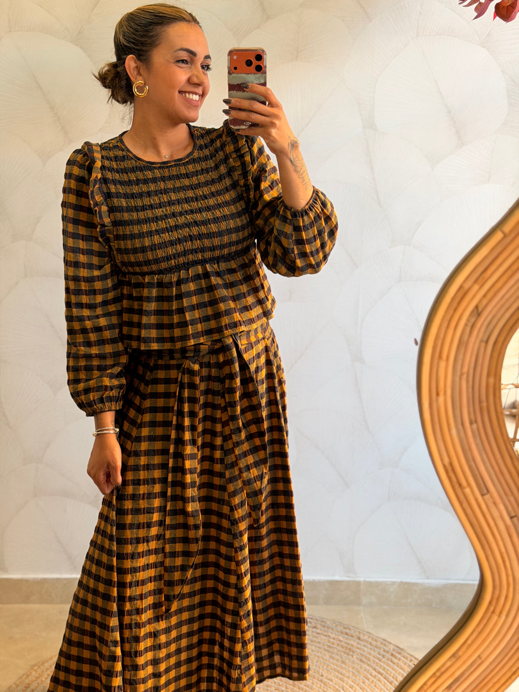 Blusa Vichy com Folhos