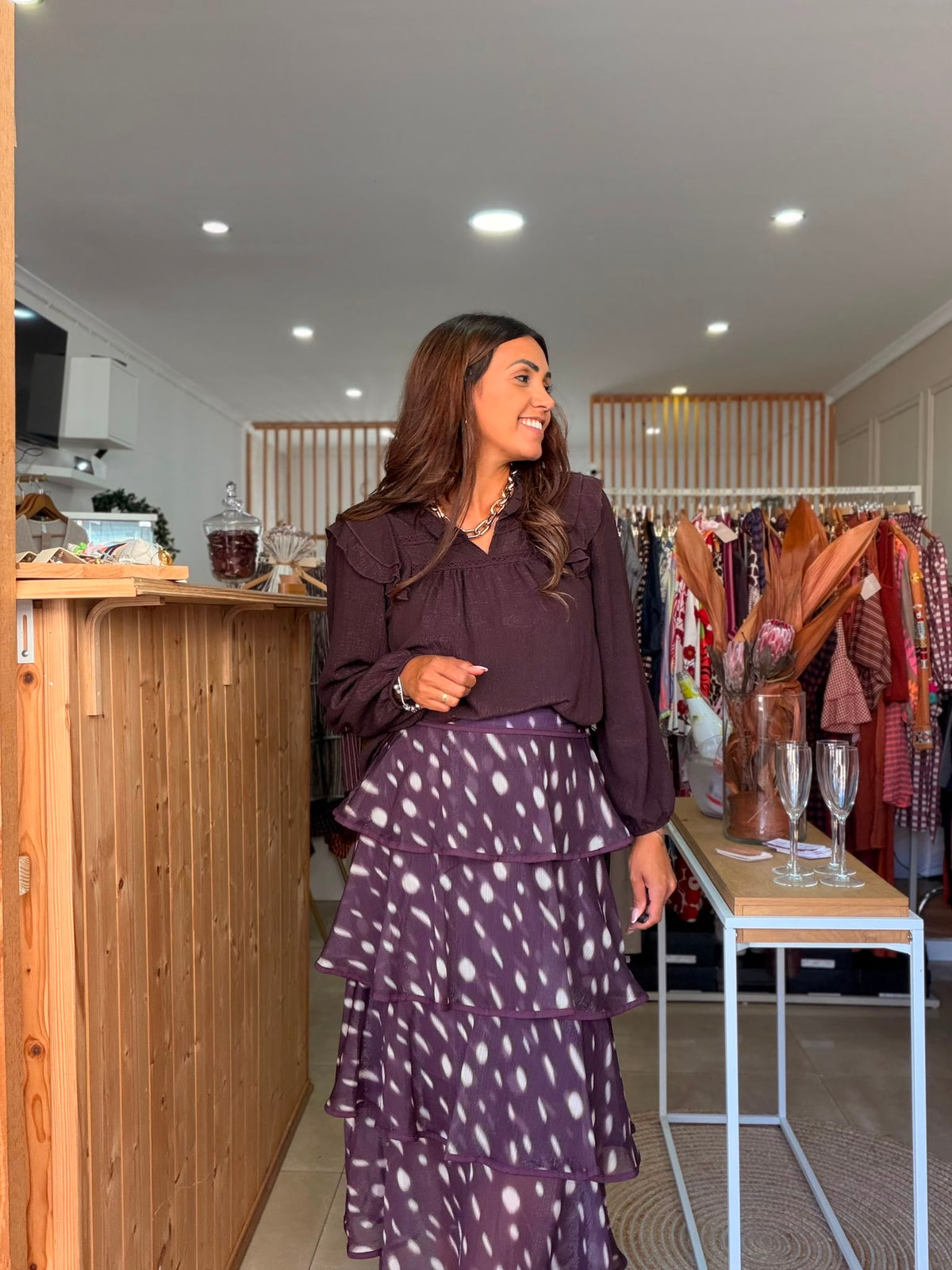 Saia Poá em Camadas – Urban Fashion