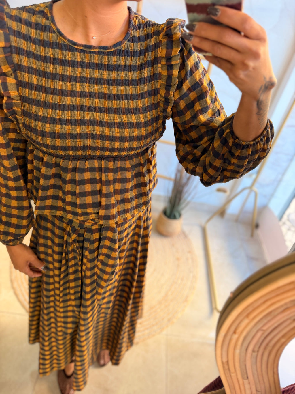 Blusa Vichy com Folhos