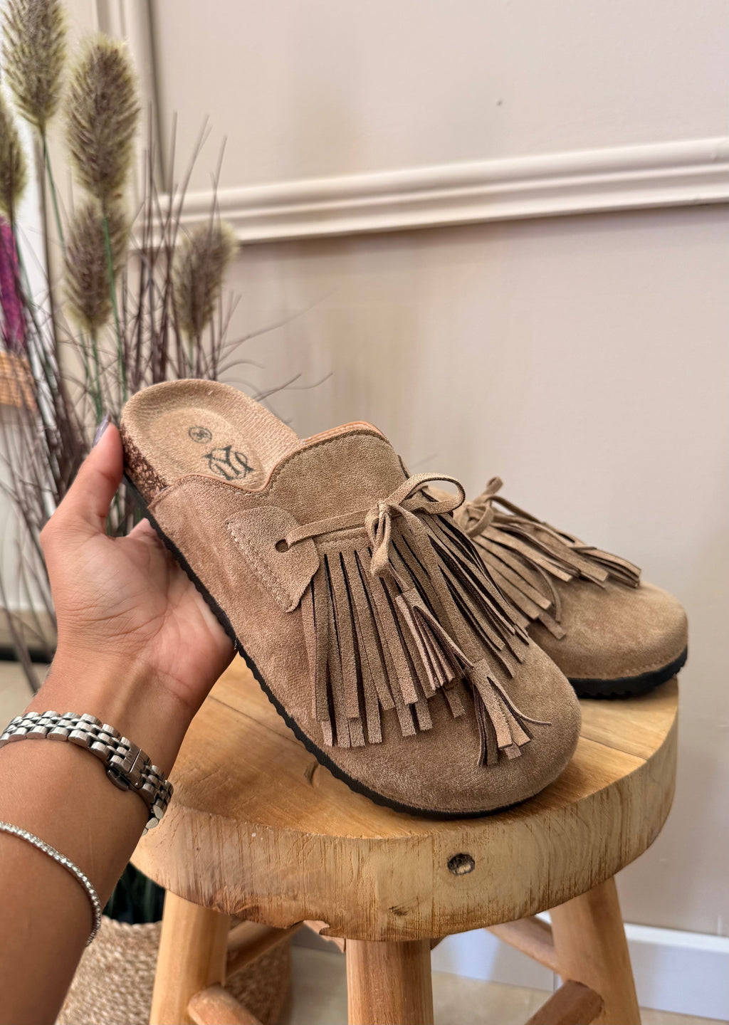 Mocassim Franjas Bege