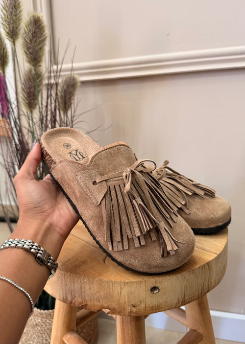 Mocassim Franjas Bege